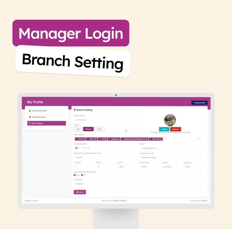 Software for salons and spas | salon and spa software | Frezka | Iqonic Design