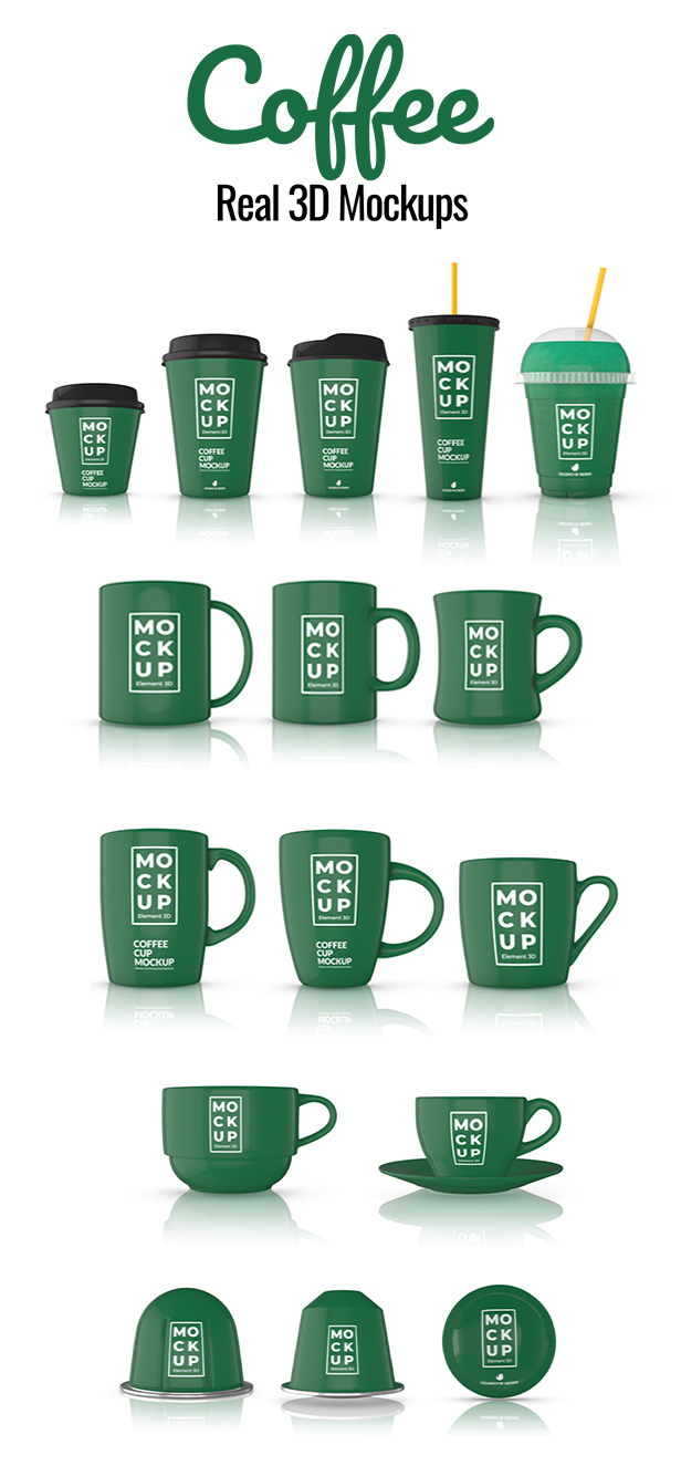 Coffee Cup Real 3D Mockups - 14