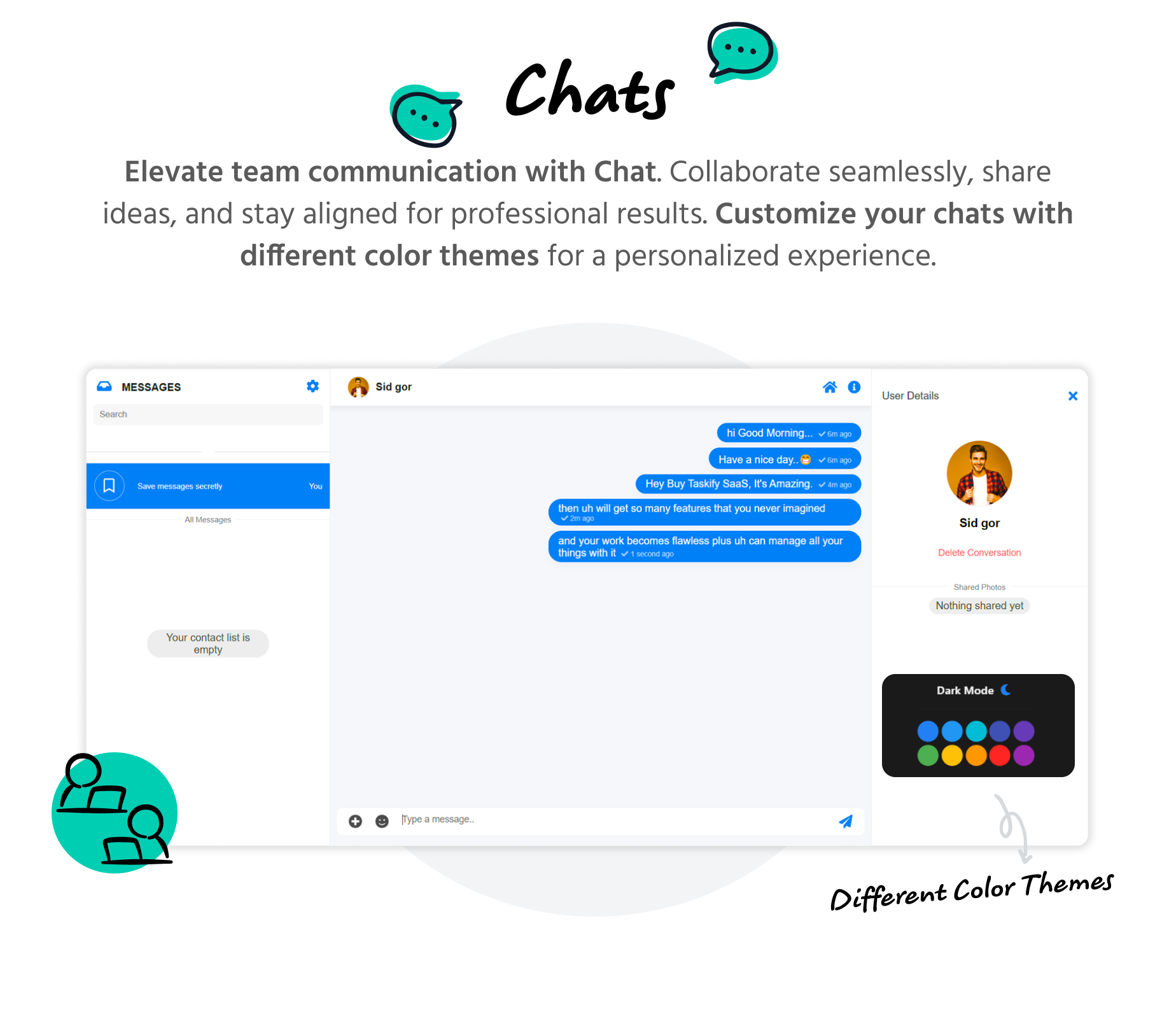 Chats - Admin panel - Taskify SaaS - Project Management, Task Management & Productivity Tool