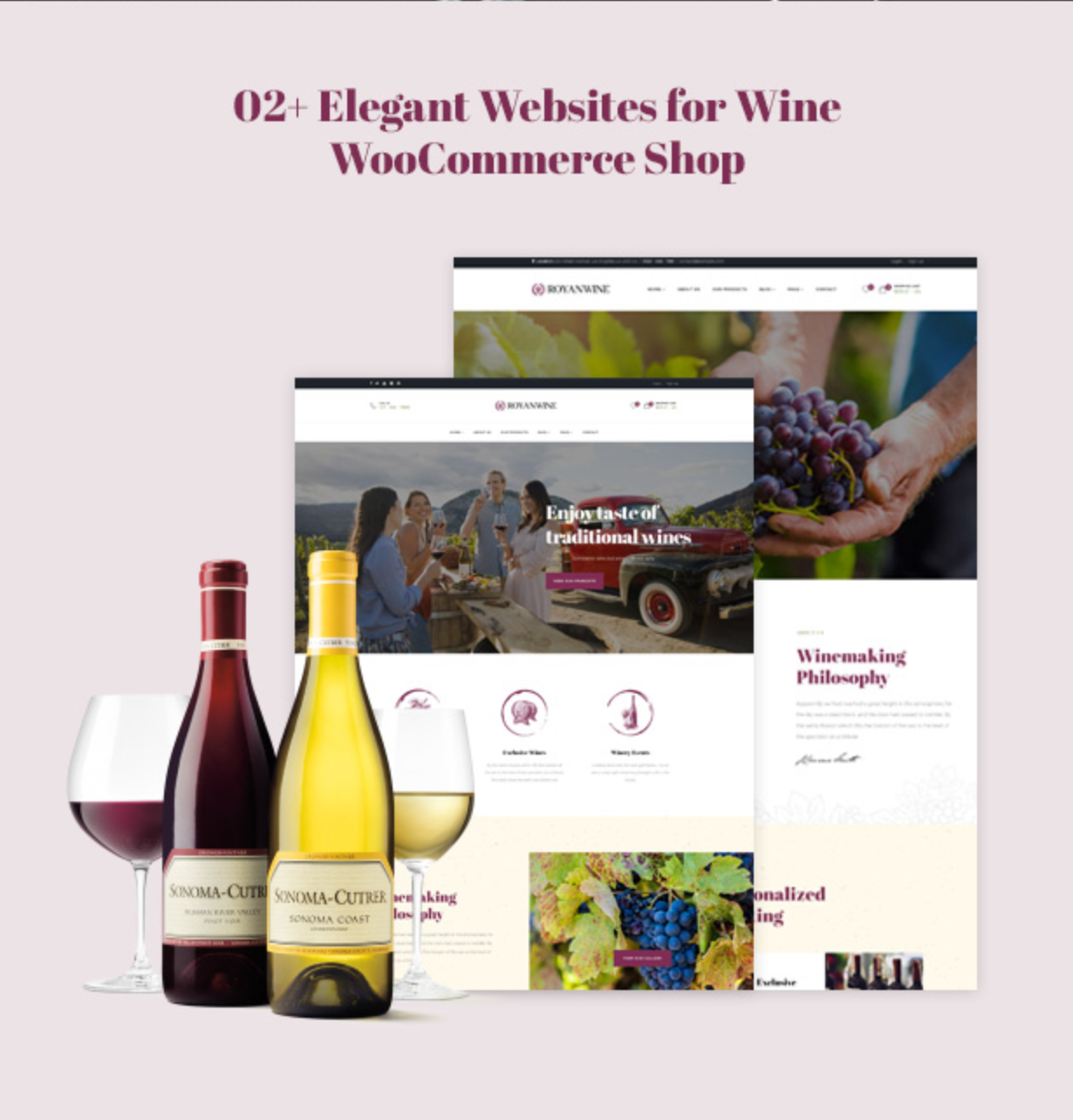 Royanwine with 2 homepages for Vinyard, Winery, Wine Makers, Dairy Farm