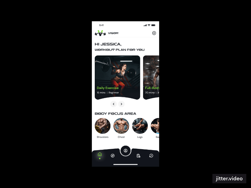 Fitness & Gym Workout Mobile App Figma UI Kit - Vigor Health - 2