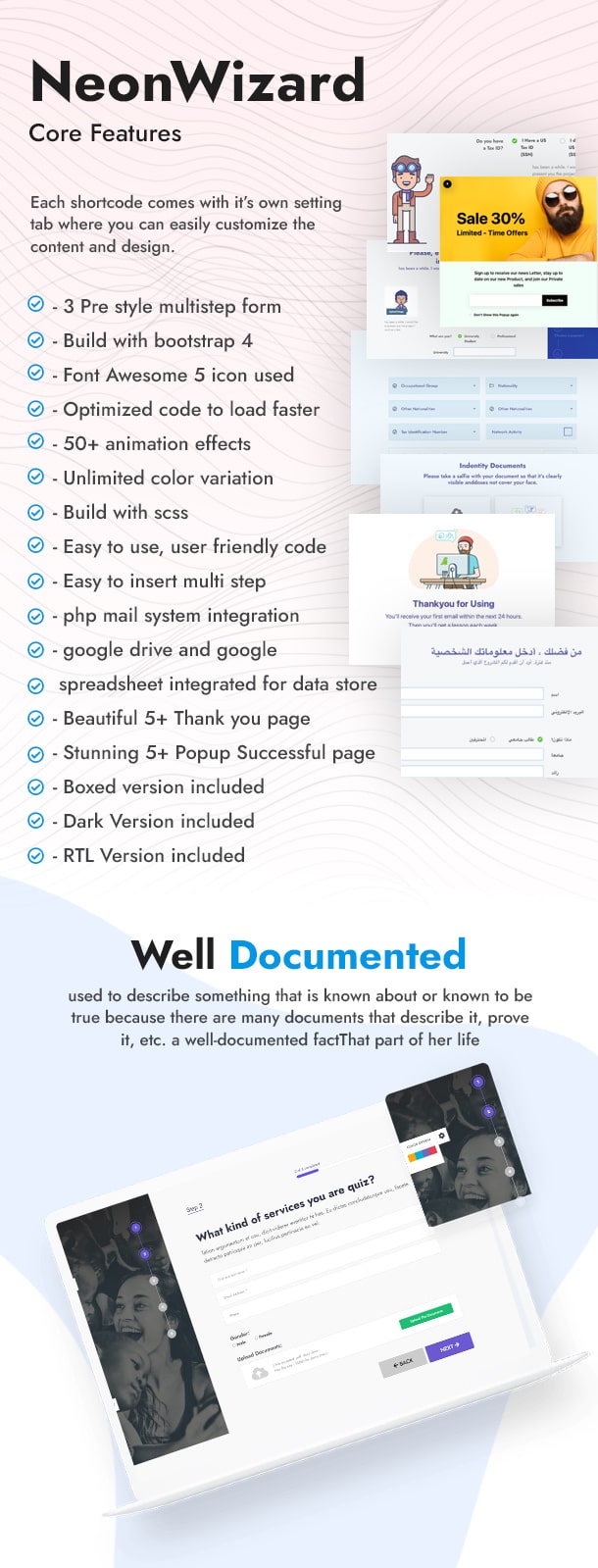 NeonWizard - Questionnaire Multistep Form Wizard - 3