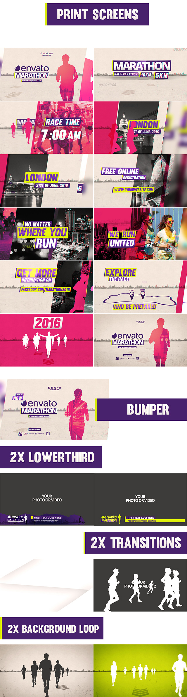 Favorite Marathon Pack - Free After Effects Templates | VideoHive 15875323