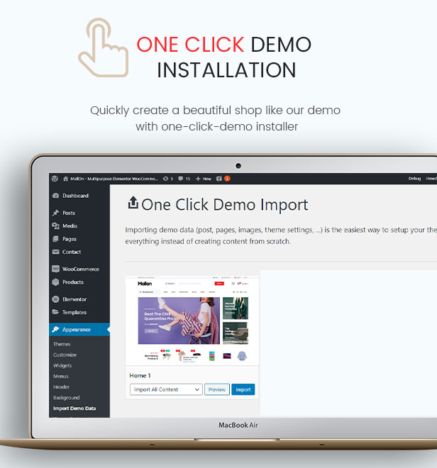 Mallon - Medical Store Elementor WooCommerce WordPress Theme - One Click Demo Import