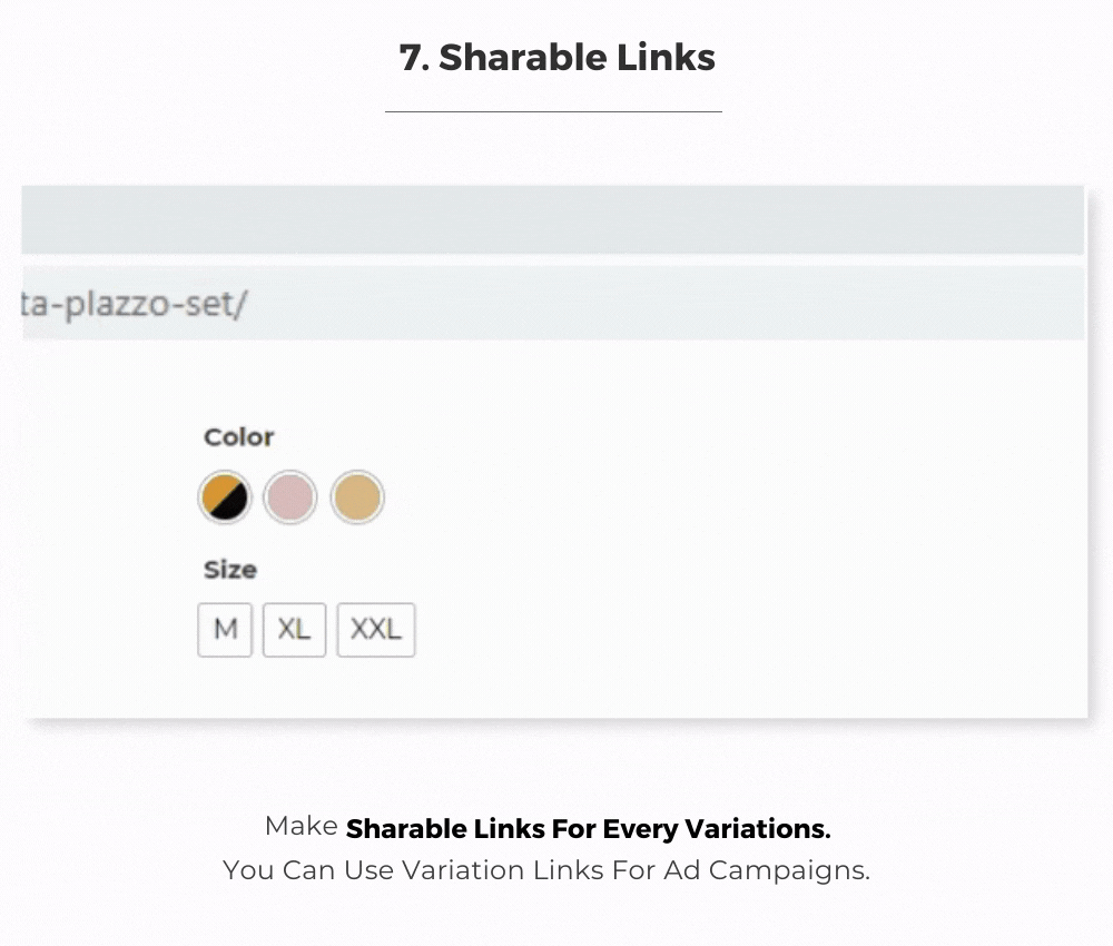 WooCommerce Variations Sharable Links