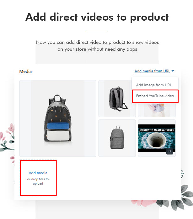 Add video to product directly