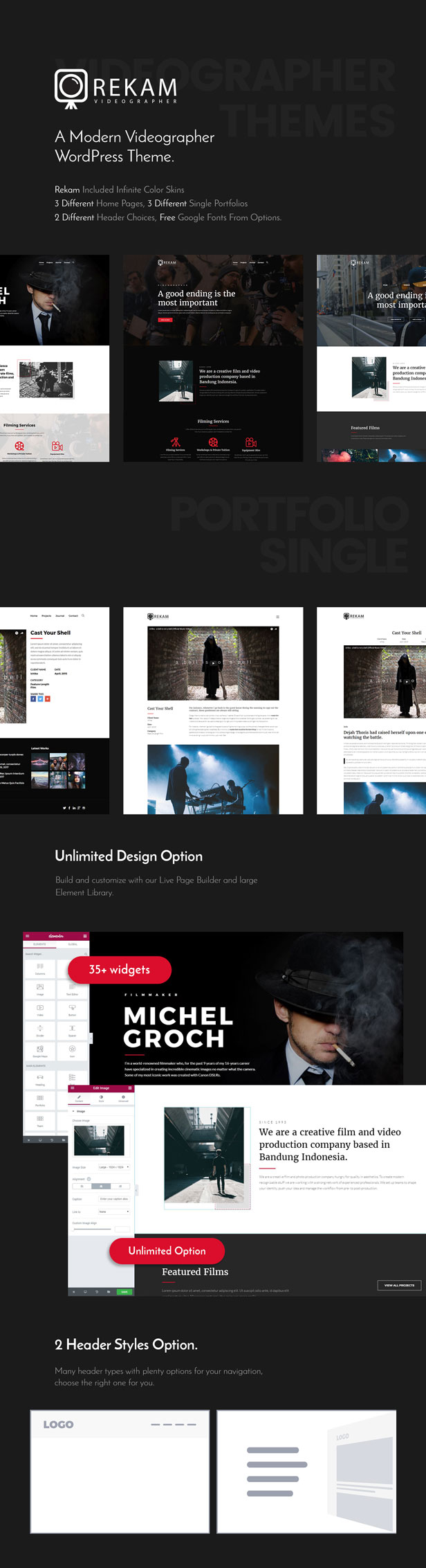 Rekam | A Modern Videographer WordPress Theme by themesawesome ...