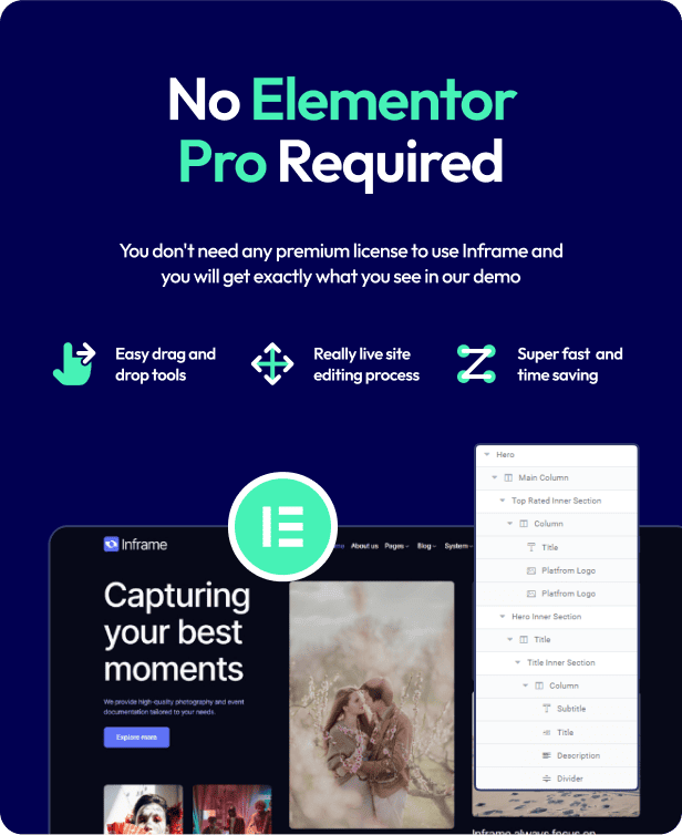 Inframe - Photography Service & Event Documentation Elementor Template Kit - 2
