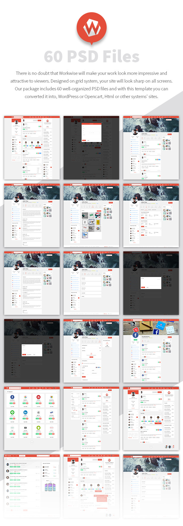 Workwise - The Freelancer And Social Networking PSD Template - 3