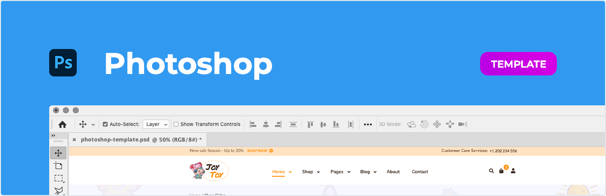 JoyToy - Kids Store Template for Photoshop