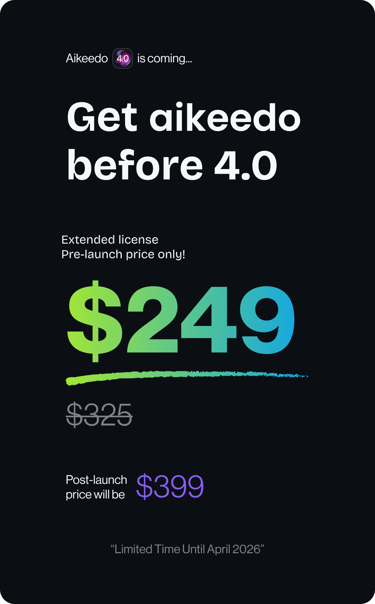 Special Discount for Version 4 @heyaikeedo #aikeedo