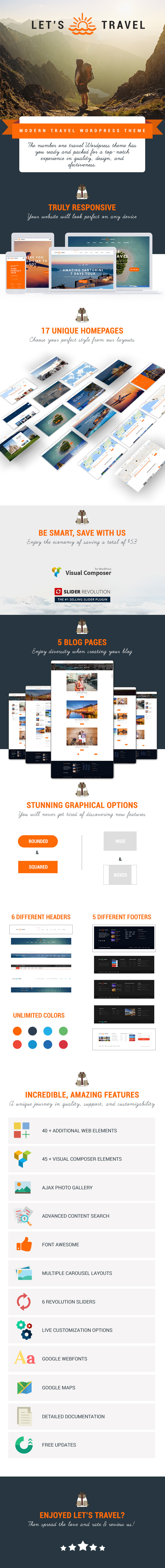 Let's Travel - Responsive Travel Booking Site WordPress Theme