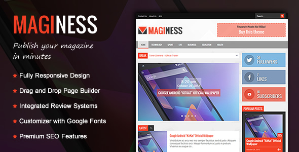 Maginess – Flexible Magazine WordPress Theme - News / Editorial Blog / Magazine