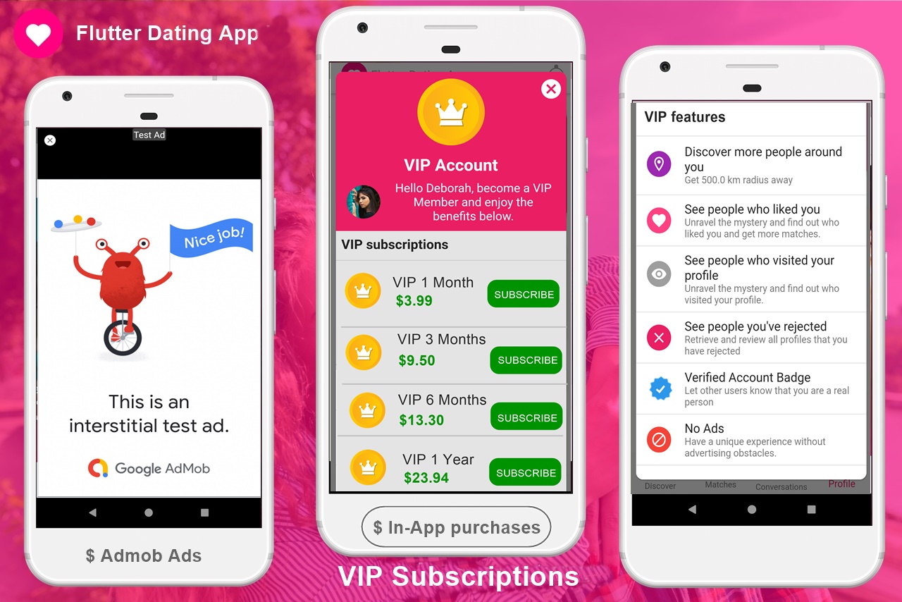 VIP subscriptions and Admob