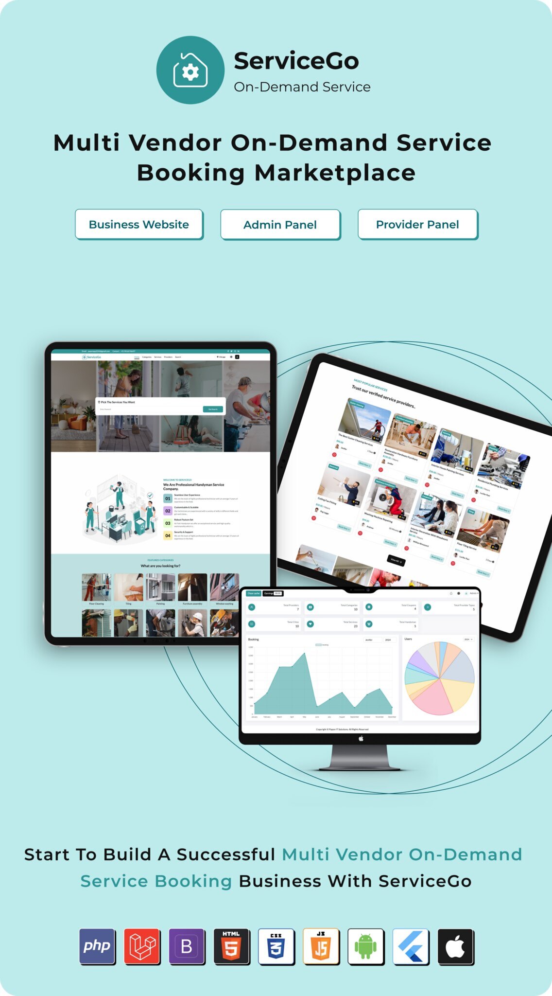 ServiceGo - Multi Vendor On-Demand Service & Handyman Booking Marketplace