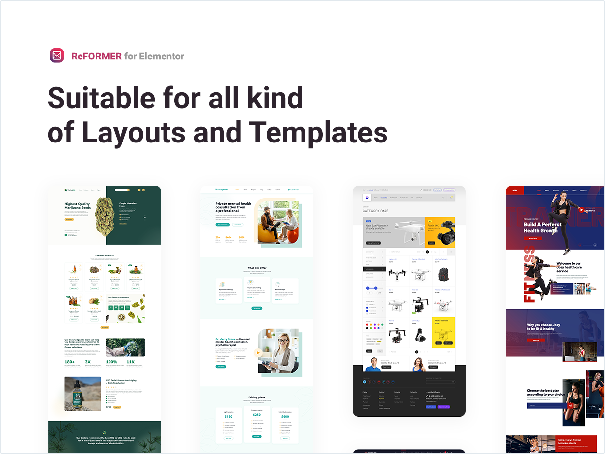 Suitable for all kind of Layouts and Templates