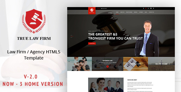 True LAW - Lawyer & Attorney Template - Corporate Site Templates