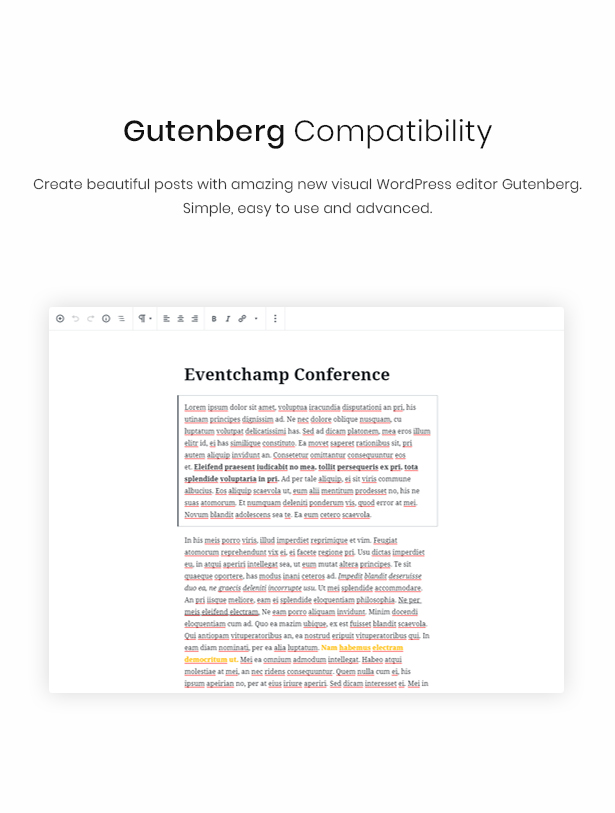 Tema de evento do WordPress gutenberg