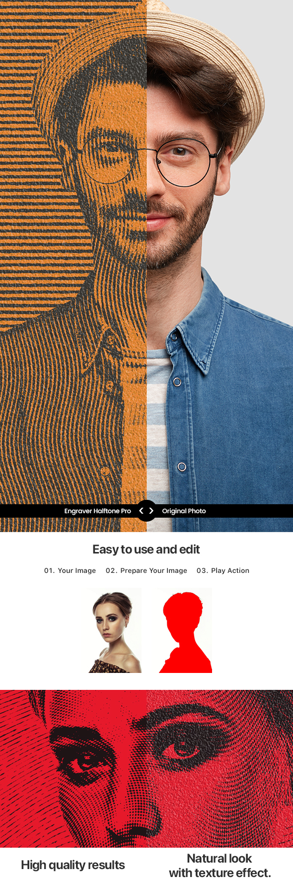 Engraver Halftone Pro Photoshop Action
