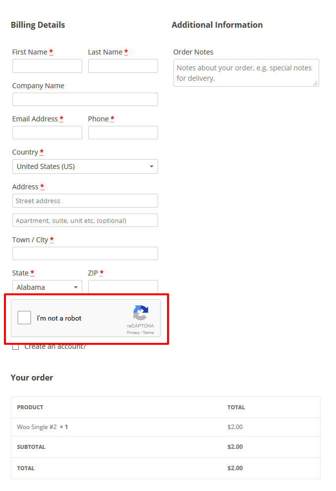 reCAPTCHA for WooCommerce - 4