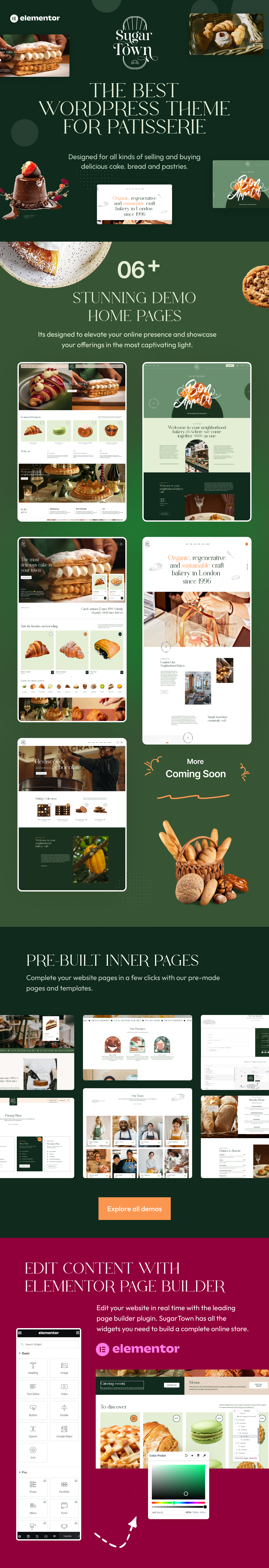 SugarTown - Bakery, Pastry Chocolate Sweets WordPress Theme - 1