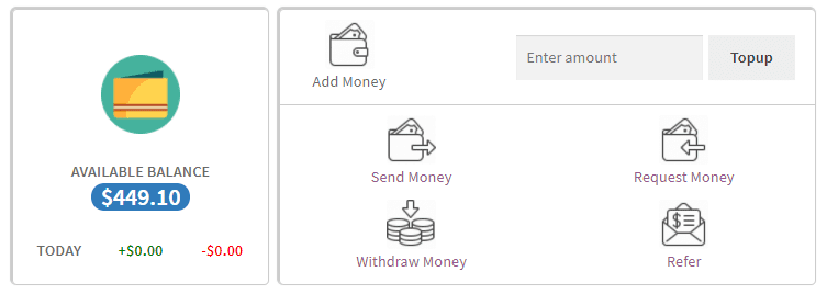 Wallet balance & operations together shortcode