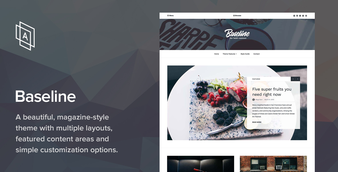 Baseline magazine WordPress theme