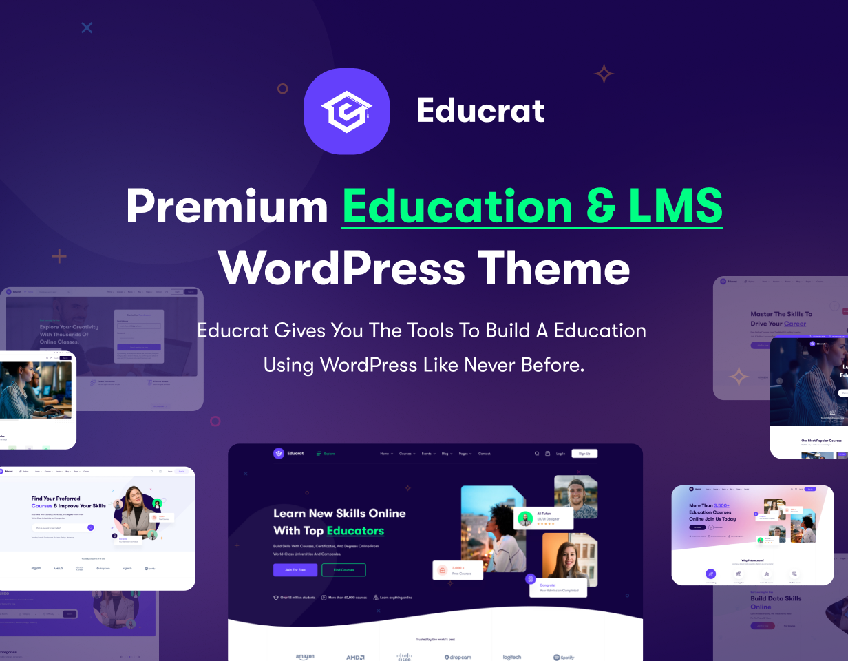 educrat online course education wordpress theme nulled