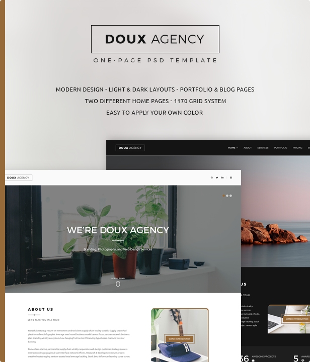 Doux - Creative One-Page PSD Template - 1