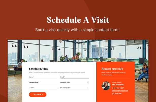BeHub - Coworking Space WordPress Theme Schedule A Visit