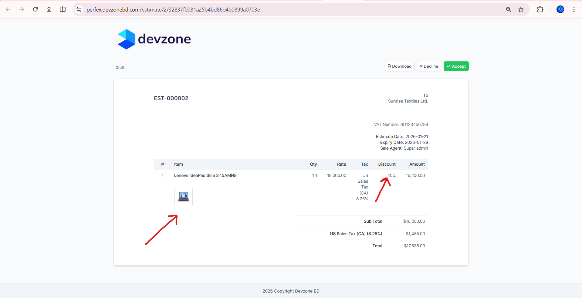 View Invoice as Customer