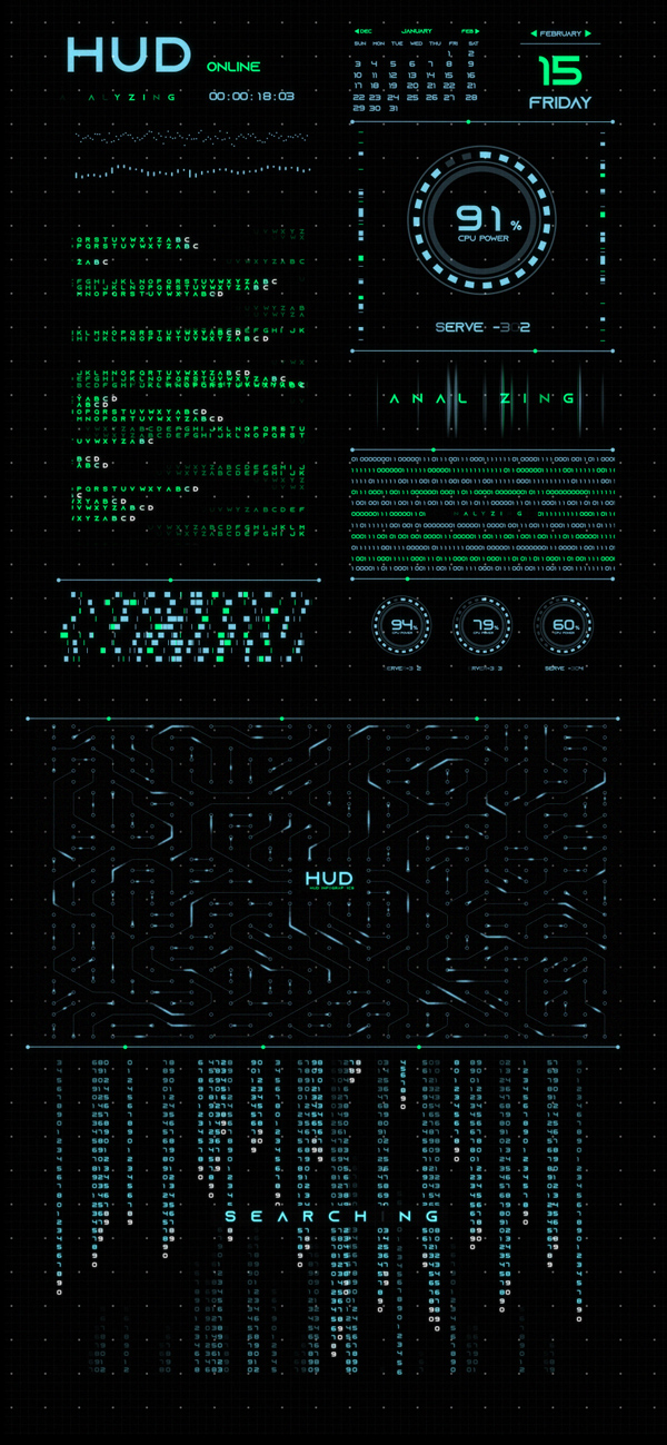 图片[2]-AE模板-HUD科技二进制数据代码服务器屏幕 HUD Data Server for After Effects-兄弟自己人