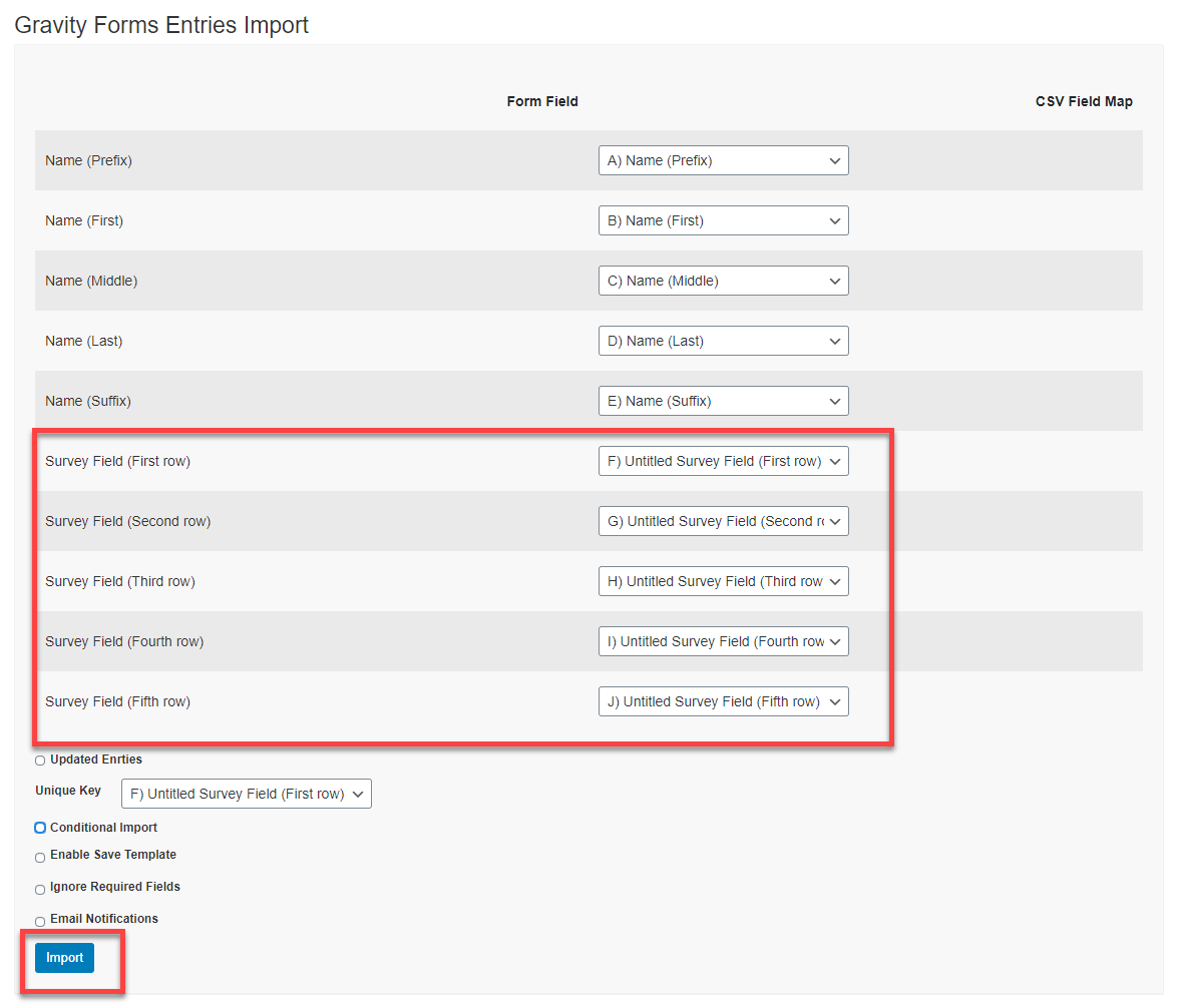 Import Entries for Gravity Forms