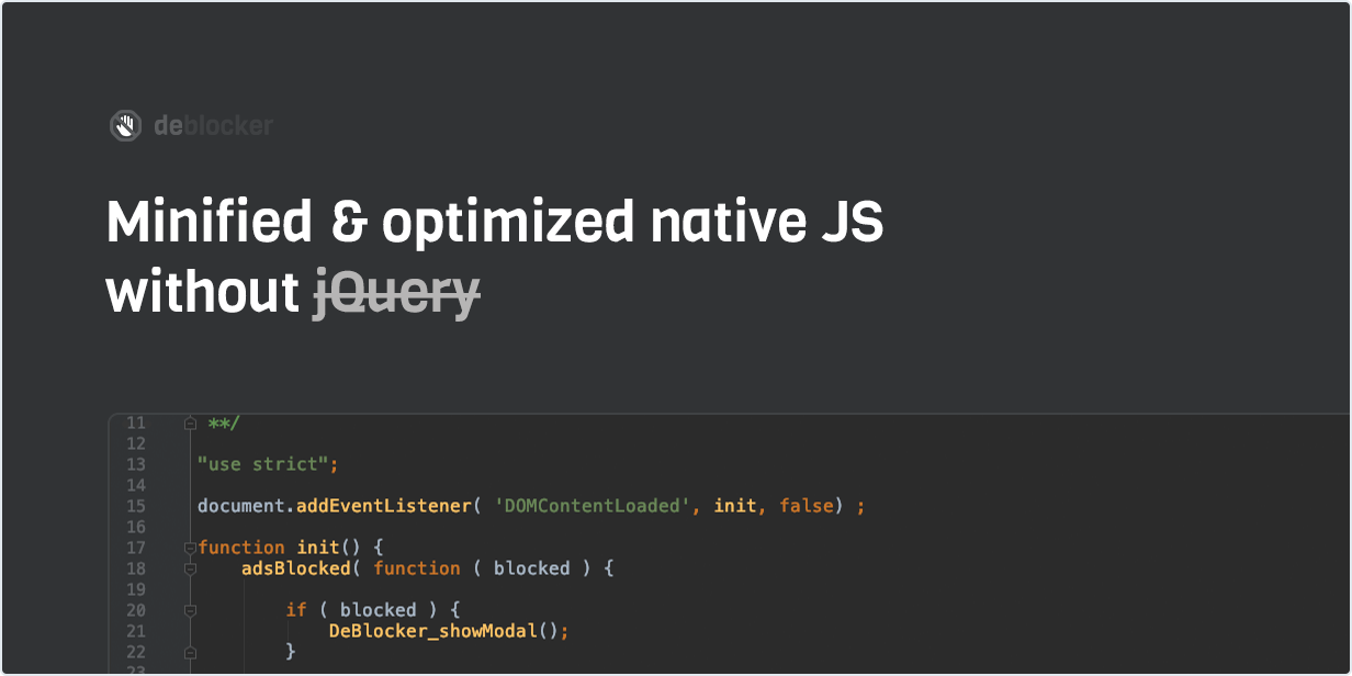 Minified and optimized native JS without jQuery