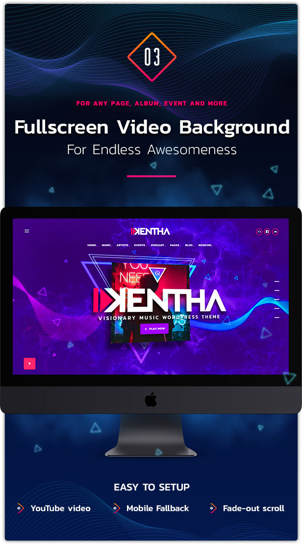 Fullscreen video background WordPress