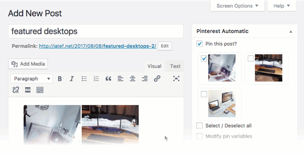 Pinterest Automatische Pin WordPress Plugin WooCommerce