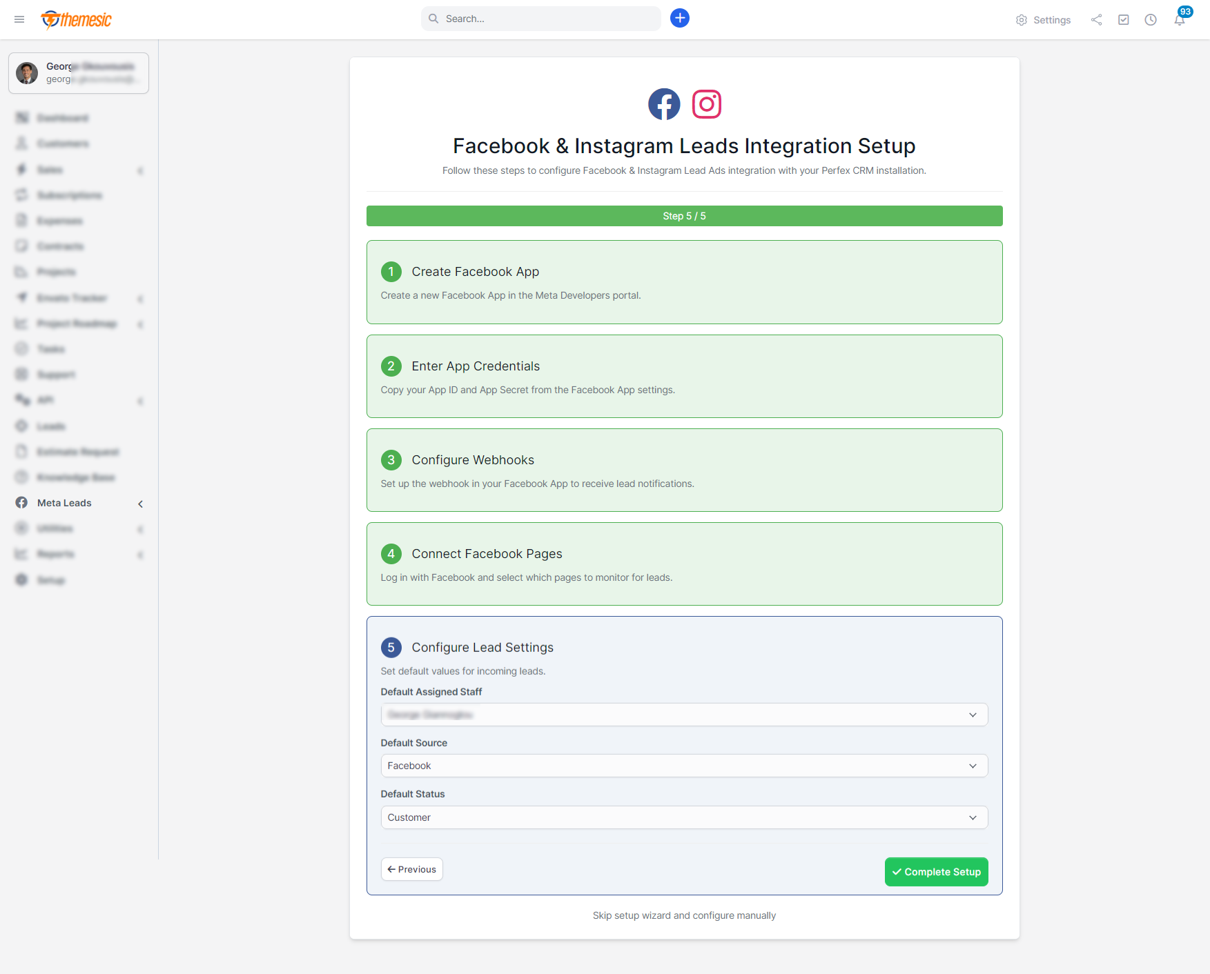 Facebook & Instagram Leads Synchronization module for Perfex CRM - Marketing Automation for Meta Ads - 9