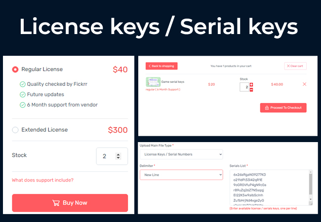 License keys / Serial keys