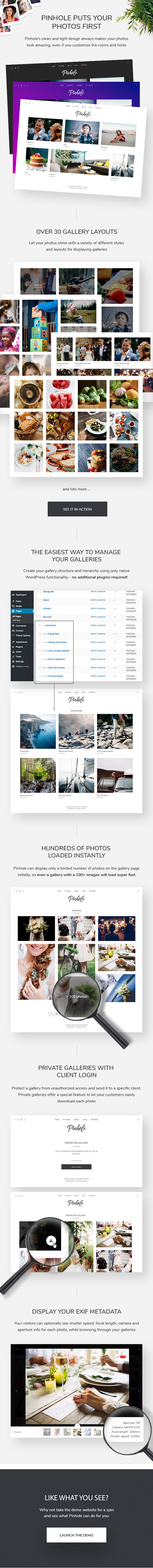 Pinhole - WordPress Gallery Theme for Photographers