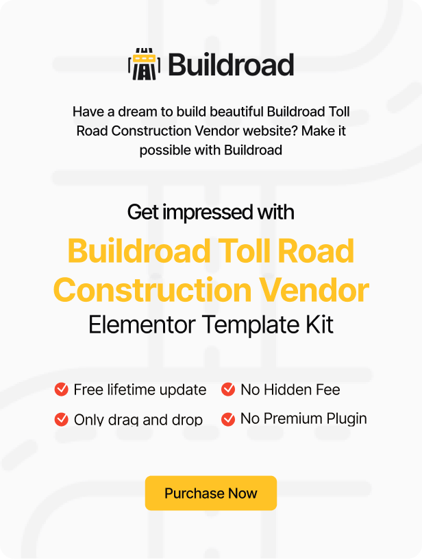 Buildroad - Urban Planning & Toll Contractor Elementor Template Kit - 1