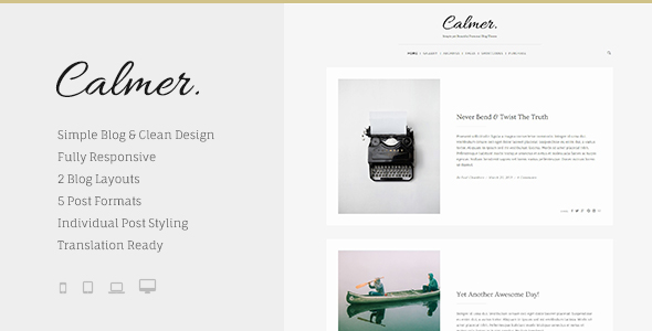 Calmer - Responsive Personal Blog Theme