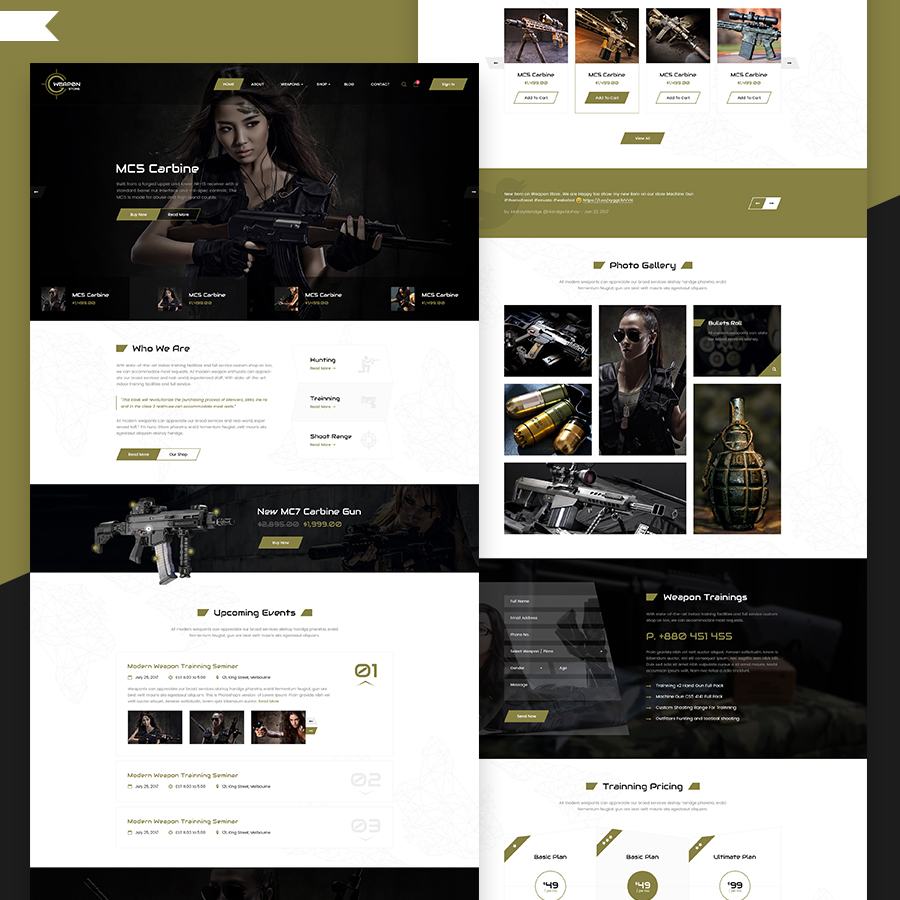 Weapon store - gun shop HTML template - 1