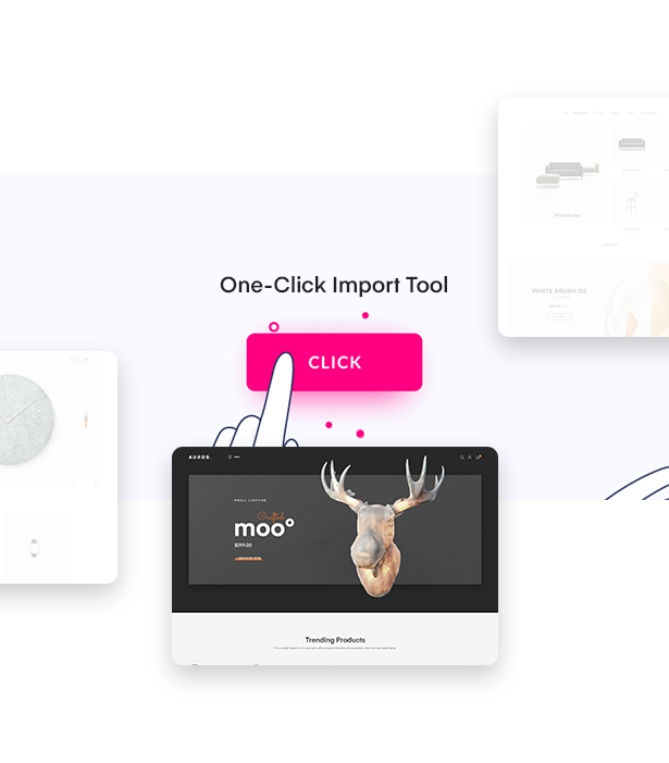 One Click Import Tool in Auros Furniture Elementor WooCommerce Theme