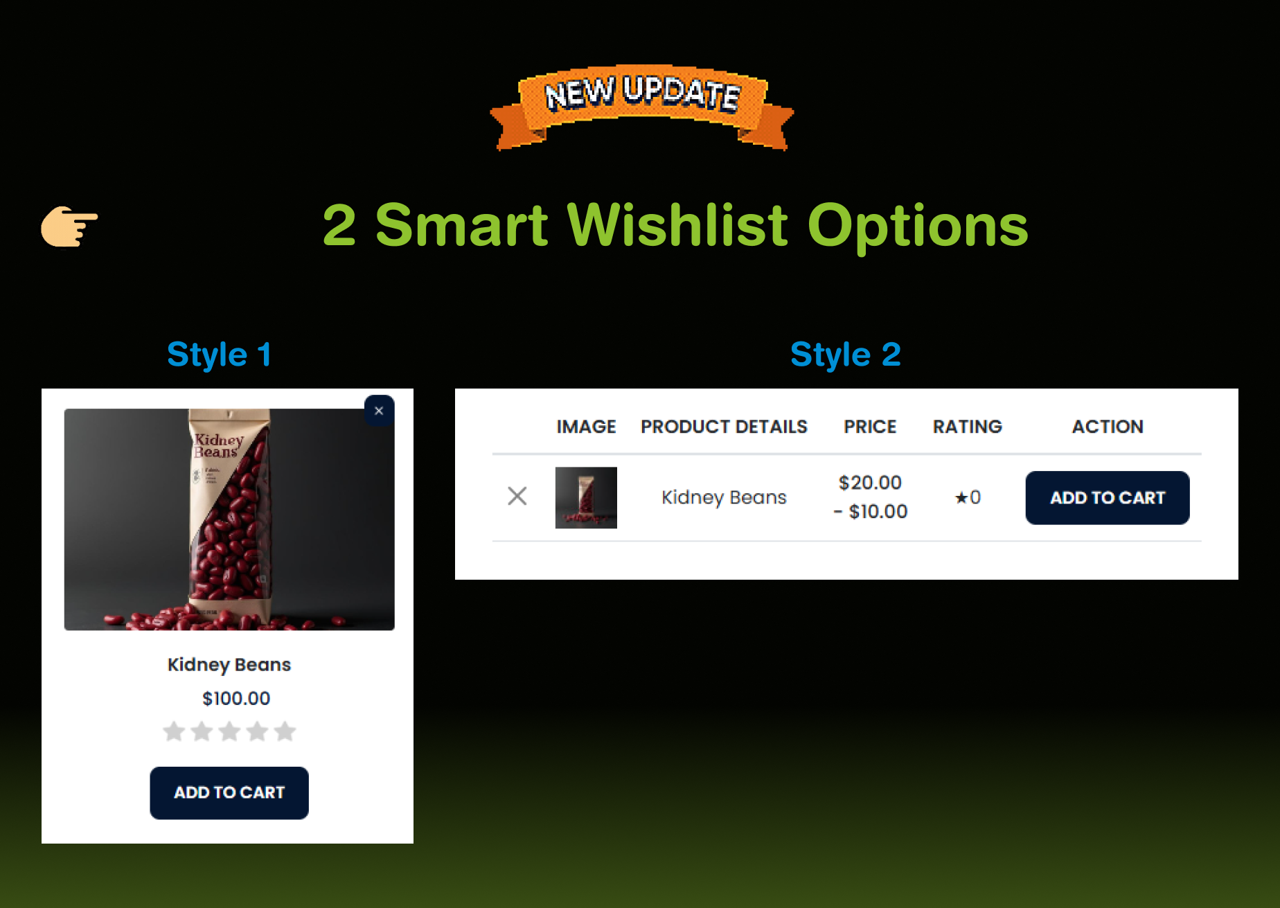 2 wishlist styles | eShop Plus - Multi Vendor, Multi Store, Multi Currency | eCommerce CMS Website in Laravel & Livewire