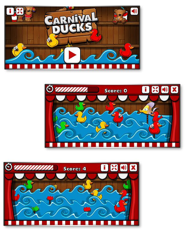Carnival Ducks - HTML5 Shooting Game by codethislab
