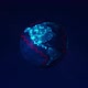 Globe with Red Line Around The World Loop Background