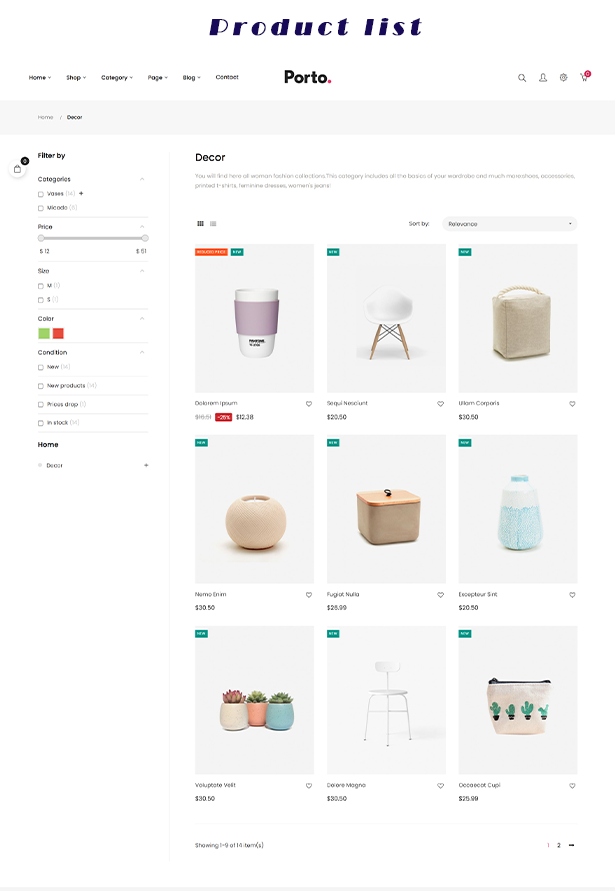 Porto Minimal Furniture eCommerce Theme