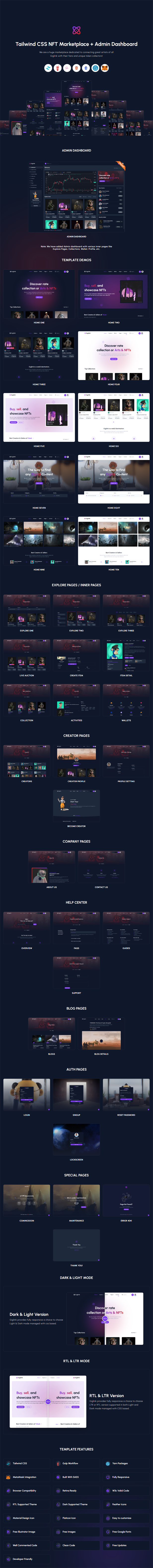 Giglink - Tailwind CSS NFT Marketplace & Admin Dashboard Template - 6