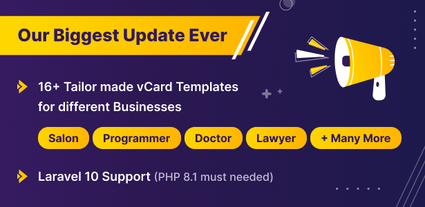 VCard SaaS - Digital Business Card Builder SaaS - Laravel VCard Saas - 1