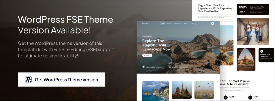 Matour – Tour & Travel Agency Elementor Template Kit - 1
